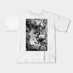 Black and White Undergrowth Kids T-Shirt